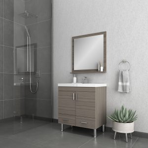 Alya Bath Ripley 30 inch Modern Bathroom Vanity, Gray