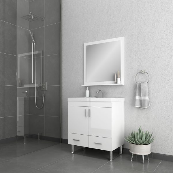 Alya Bath Ripley 30 inch Modern Bathroom Vanity, White