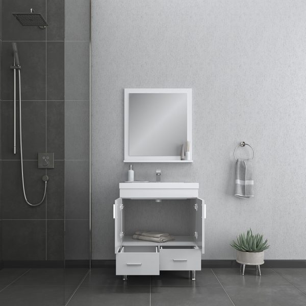 Alya Bath Ripley 30 inch Modern Bathroom Vanity, White