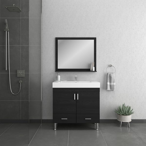 Alya Bath Ripley 36 inch Modern Bathroom Vanity, Black