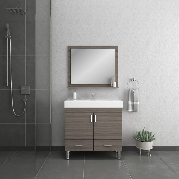 Alya Bath Ripley 36 inch Modern Bathroom Vanity, Gray