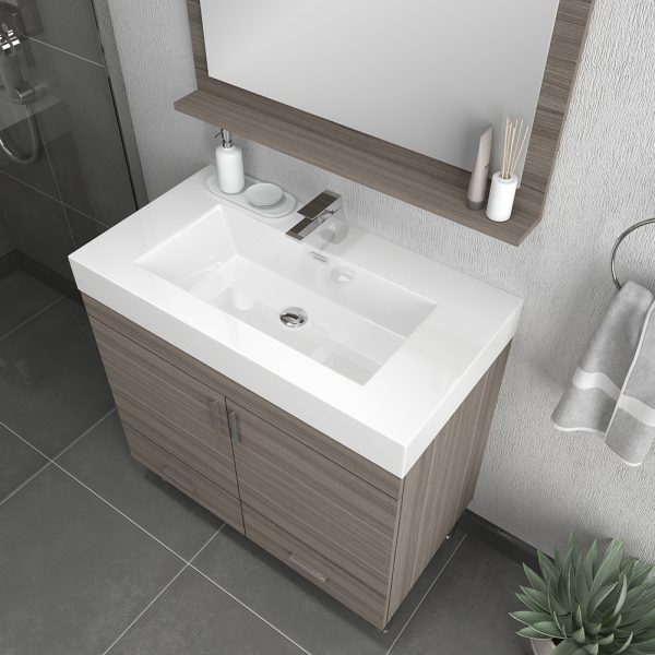 Alya Bath Ripley 36 inch Modern Bathroom Vanity, Gray