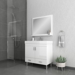 Alya Bath Ripley 36 inch Modern Bathroom Vanity, White