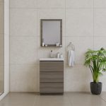 Alya Bath Paterno 24 inch Modern Bathroom Vanity, Gray 1