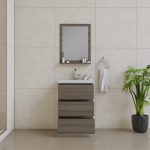 Alya Bath Paterno 24 inch Modern Bathroom Vanity, Gray 4