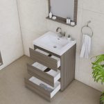 Alya Bath Paterno 24 inch Modern Bathroom Vanity, Gray 5