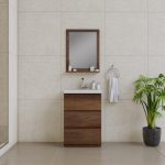 Alya Bath Paterno 24 inch Modern Bathroom Vanity, Rosewood 1