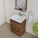 Alya Bath Paterno 24 inch Modern Bathroom Vanity, Rosewood 3