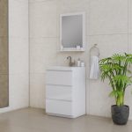 Alya Bath Paterno 24 inch Modern Bathroom Vanity, White 2