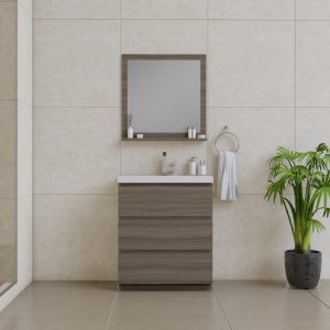 Alya Bath Paterno 30 inch Modern Bathroom Vanity, Gray