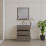 Alya Bath Paterno 30 inch Modern Bathroom Vanity, Gray 4