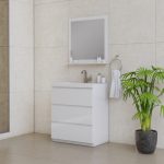 Alya Bath Paterno 30 inch Modern Bathroom Vanity, White 2