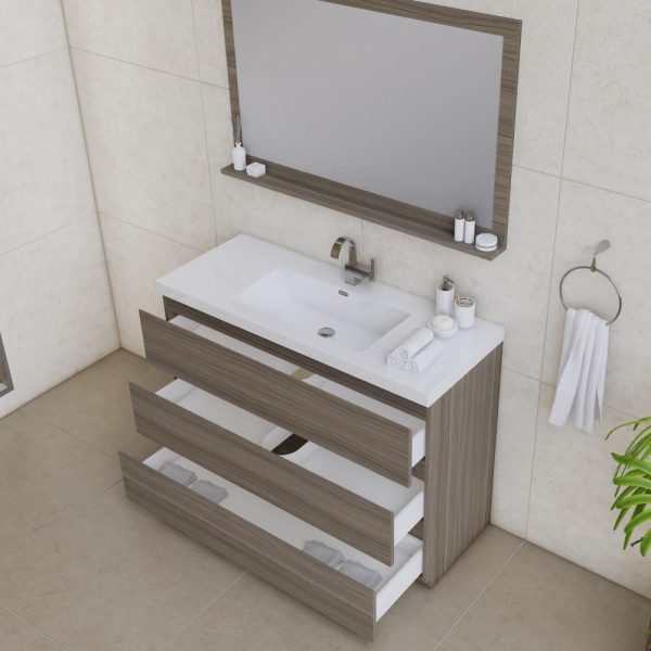 Alya Bath Paterno 48 inch Modern Bathroom Vanity, Gray