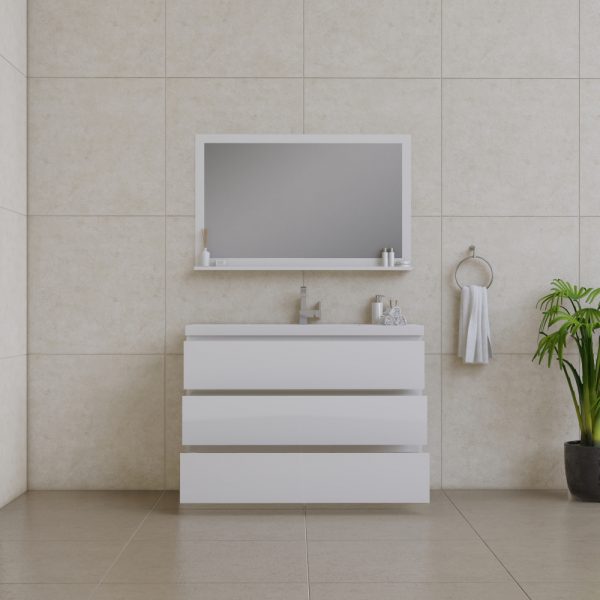 Alya Bath Paterno 48 inch Modern Bathroom Vanity, White