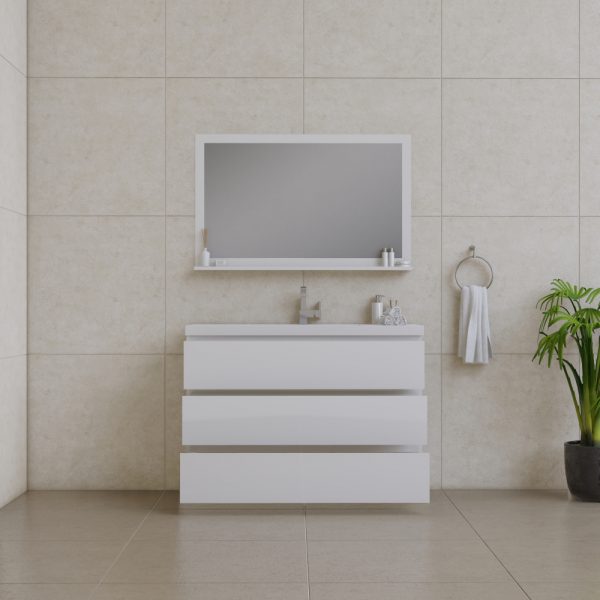 Alya Bath Paterno 48 inch Modern Bathroom Vanity, White