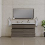 Alya Bath Paterno 60 inch Double Bathroom Vanity, Gray 5