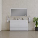 Alya Bath Paterno 60 inch Double Bathroom Vanity, White 1