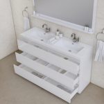 Alya Bath Paterno 60 inch Double Bathroom Vanity, White 5