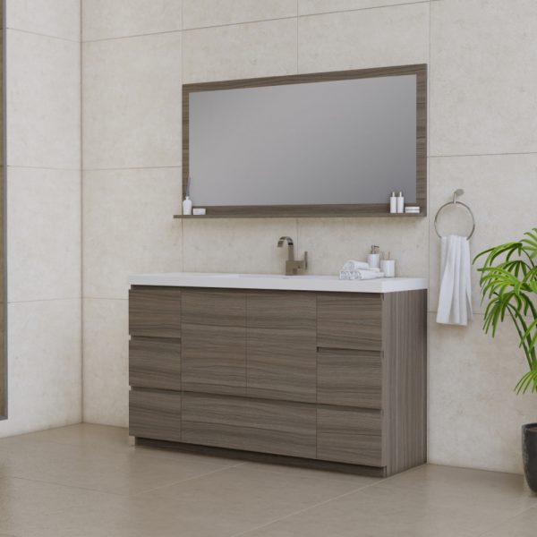 Alya Bath Paterno 60 inch Single Bathroom Vanity, Gray