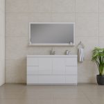 Alya Bath Paterno 60 inch Single Bathroom Vanity, White 1