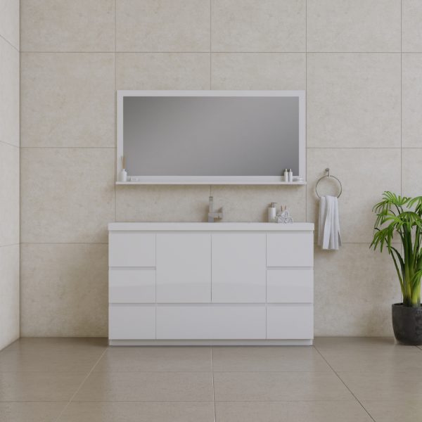 Alya Bath Paterno 60 inch Single Bathroom Vanity, White