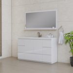 Alya Bath Paterno 60 inch Single Bathroom Vanity, White 2