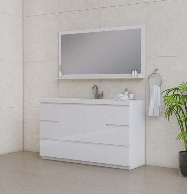 Alya Bath Paterno 60 inch Single Bathroom Vanity, White