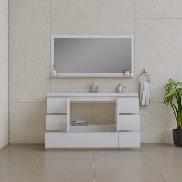 Alya Bath Paterno 60 inch Single Bathroom Vanity, White