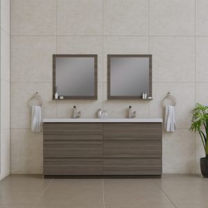 Alya Bath Paterno 72 inch Double Bathroom Vanity, Gray