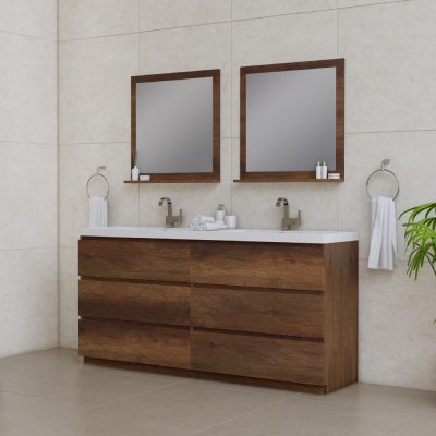 Alya Bath Paterno 72 inch Double Bathroom Vanity, Rosewood 2 Alya Bath Paterno 72 inch Double Bathroom Vanity, Rosewood