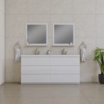 Alya Bath Paterno 72 inch Double Bathroom Vanity, White 1