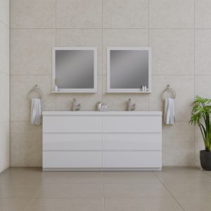 Alya Bath Paterno 72 inch Double Bathroom Vanity, White