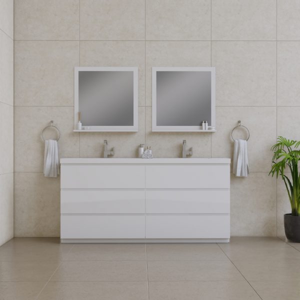Alya Bath Paterno 72 inch Double Bathroom Vanity, White 1 Alya Bath Paterno 72 inch Double Bathroom Vanity, White