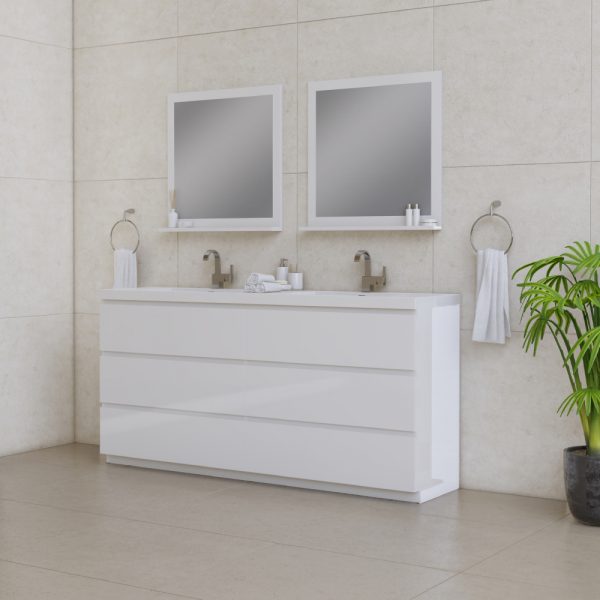 Alya Bath Paterno 72 inch Double Bathroom Vanity, White