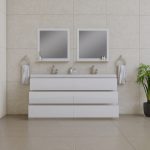 Alya Bath Paterno 72 inch Double Bathroom Vanity, White 4