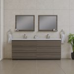 Alya Bath Paterno 84 inch Double Bathroom Vanity, Gray 1