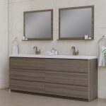 Alya Bath Paterno 84 inch Double Bathroom Vanity, Gray 2