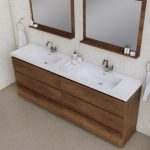 Alya Bath Paterno 84 inch Double Bathroom Vanity, Rosewood 3
