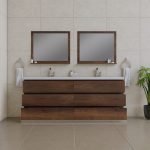 Alya Bath Paterno 84 inch Double Bathroom Vanity, Rosewood 4