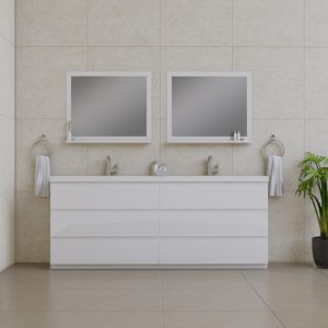 Paterno 84 inch Double Bathroom Vanity, White