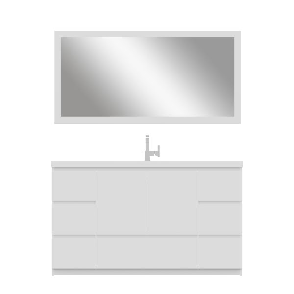 Paterno 60 Inch Freestanding Single Bathroom Vanity With Sink - White