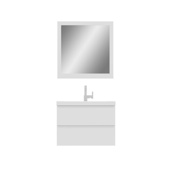 Paterno 30 inch Wall Mount Bathroom Vanity White With Sink
