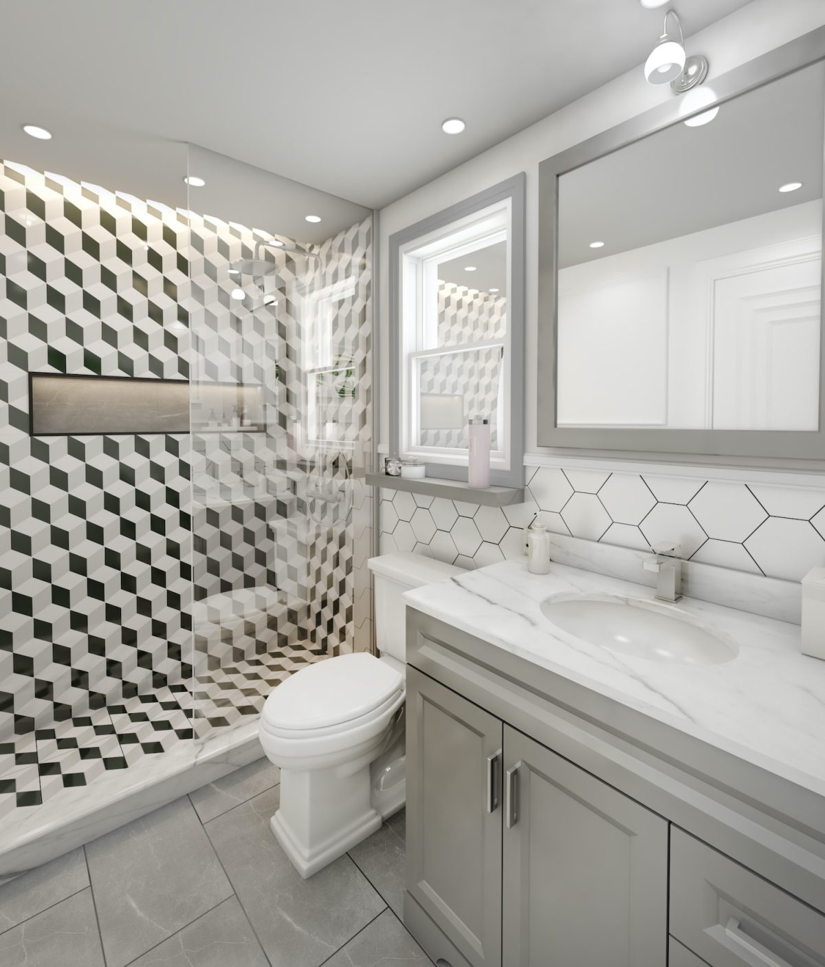 3D Rendering Modern Bathroom Design