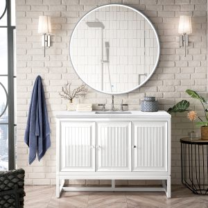 Athens 48" Single Vanity Cabinet, Glossy White