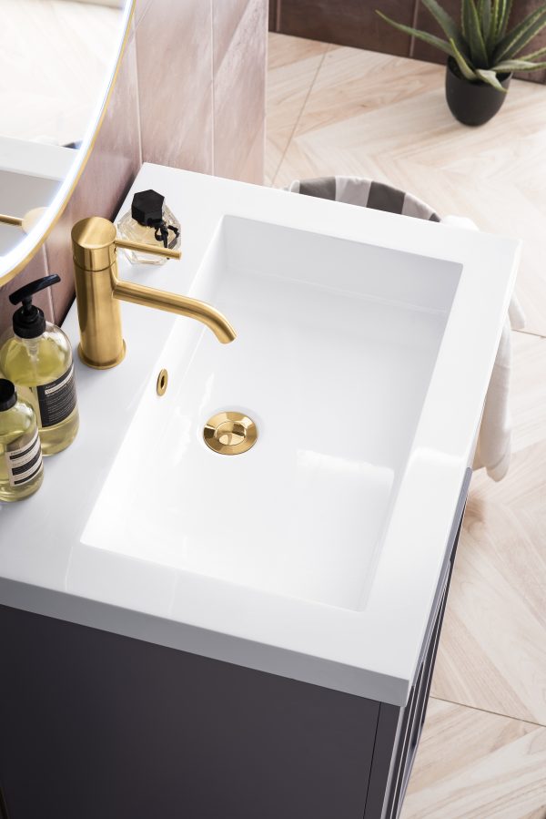 Alicante 24" Bathroom Vanity, Grey Smoke, Radiant Gold