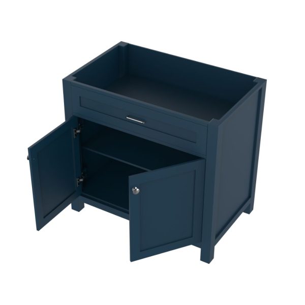 Norwalk 36 Inch Bathroom Vanity Cabinet Without Top, Blue