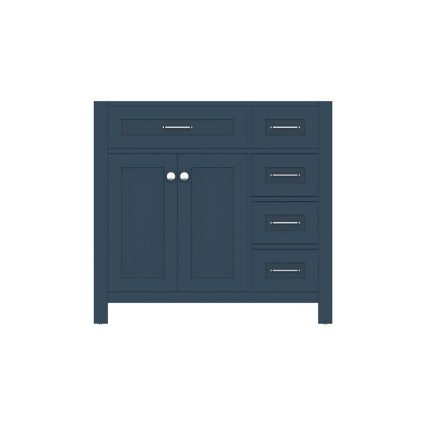 Norwalk 36 Inch Bathroom Vanity Cabinet w/Drawers Without Top, Blue