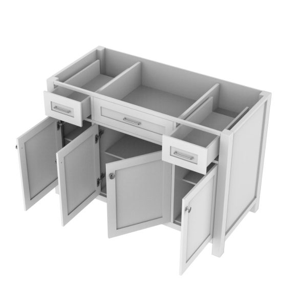 Norwalk 48 Inch Bathroom Vanity Cabinet Without Top, White