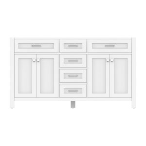 Norwalk 60 Inch Double Bathroom Vanity Cabinet Without Top, White