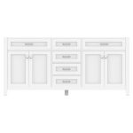 Norwalk 72 Inch Double Bathroom Vanity Cabinet Without Top, White